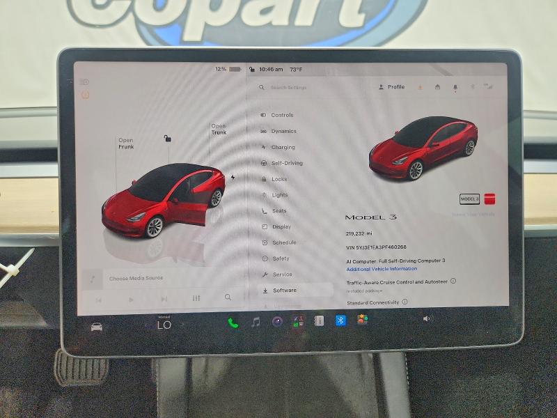 Photo 9 from auction – 2023 TESLA MODEL 3 with VIN 5YJ3E1EA3PF460268