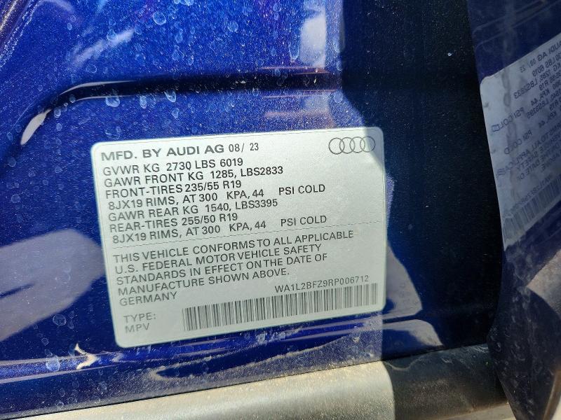 Photo 14 from auction – 2024 AUDI Q4 E-TRON with VIN WA1L2BFZ9RP006712