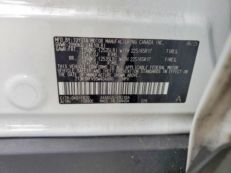 Photo 14 from auction – 2025 TOYOTA RAV4 with VIN 2T3K1RFV9SW404880