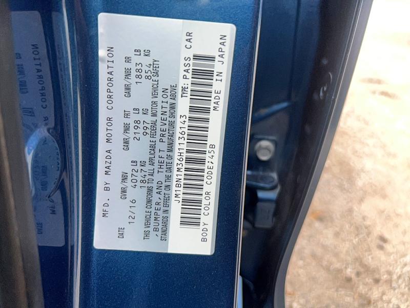 Photo 10 from auction – 2017 MAZDA 3 with VIN JM1BN1M36H1136143