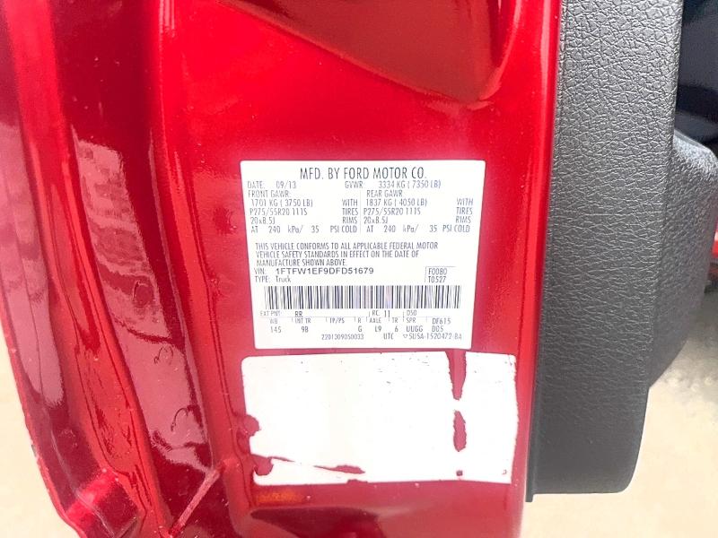 Photo 10 from auction – 2013 FORD F150 with VIN 1FTFW1EF9DFD51679
