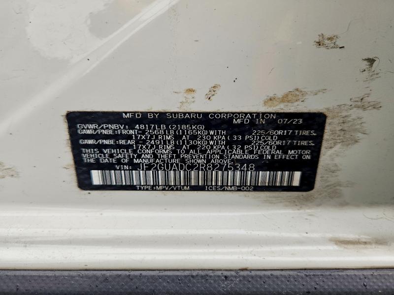 Photo 14 from auction – 2024 SUBARU CROSSTREK with VIN JF2GUADC2R8275348