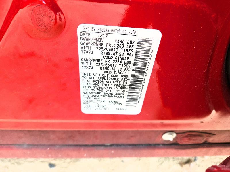 Photo 14 from auction – 2017 NISSAN ROGUE with VIN JN8AT2MT8HW392265