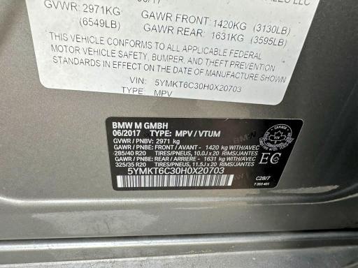 Photo 10 from auction – 2017 BMW X5 with VIN 5YMKT6C30H0X20703