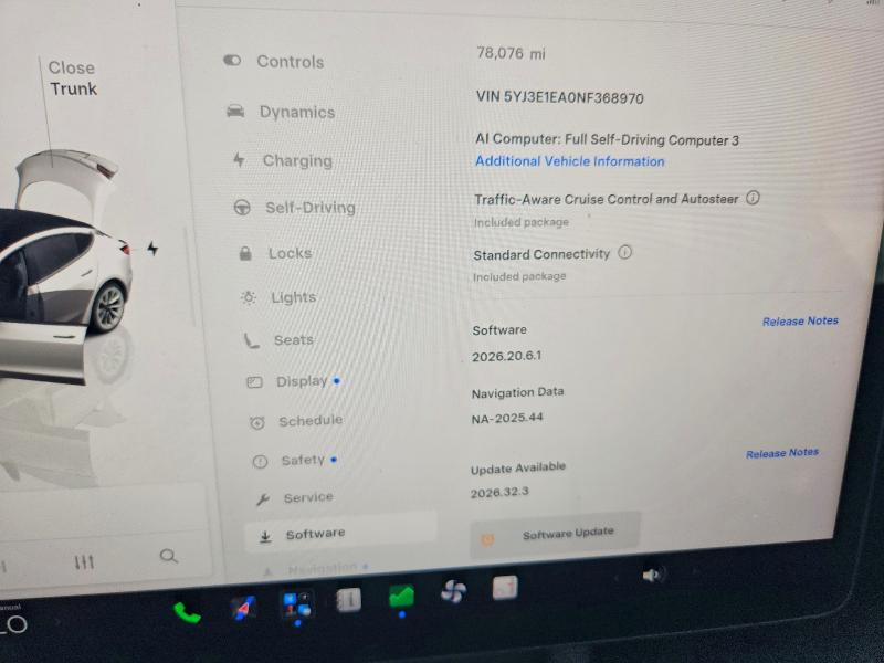 صورة رقم 9 من المزاد - 2022 TESLA MODEL 3 مع VIN 5YJ3E1EA0NF368970