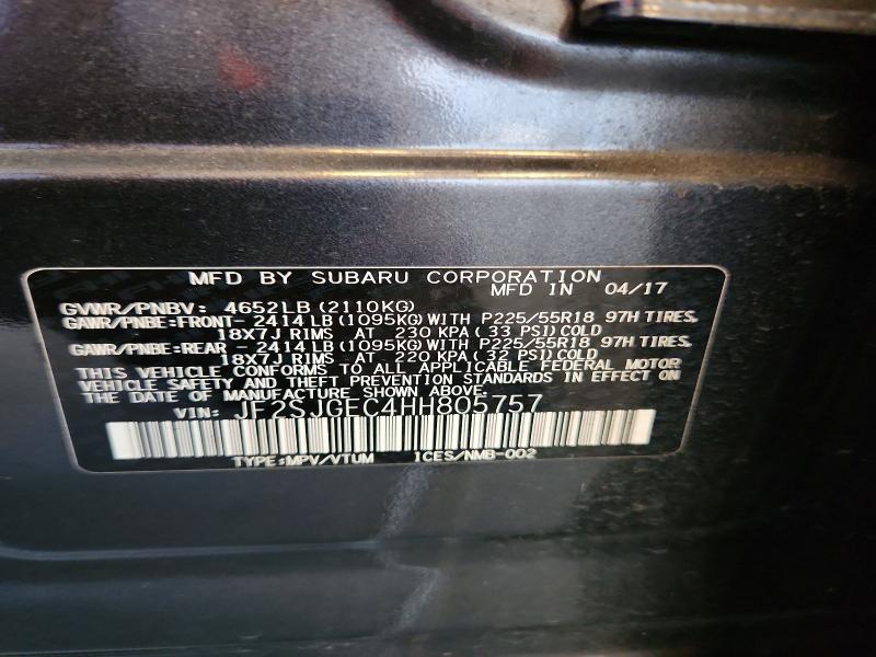 Фото 14 с аукциона – 2017 SUBARU FORESTER с VIN JF2SJGEC4HH805757