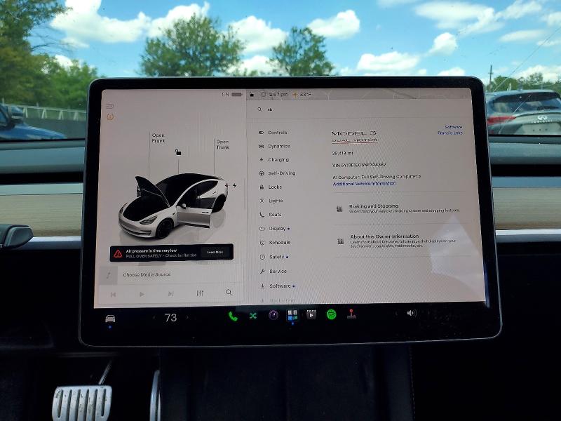Photo 9 from auction – 2022 TESLA MODEL 3 with VIN 5YJ3E1EC8NF324362