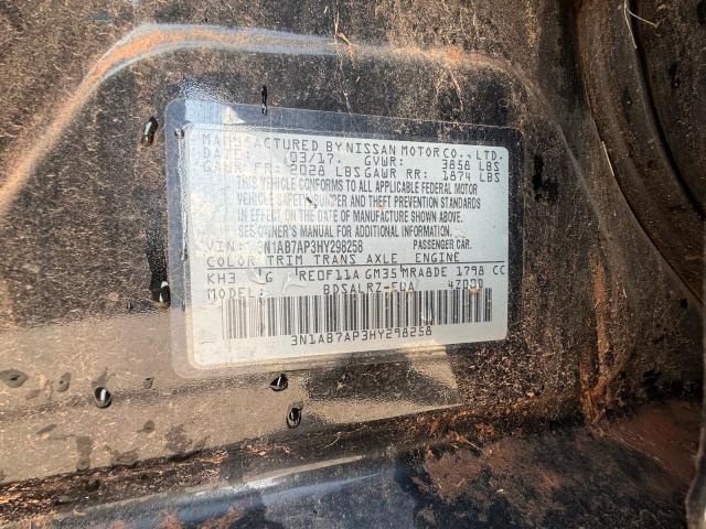 Photo 10 from auction – 2017 NISSAN SENTRA with VIN 3N1AB7AP3HY298258