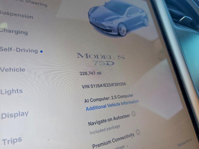 Photo 9 from auction – 2018 TESLA MODEL S with VIN 5YJSA1E23JF261356