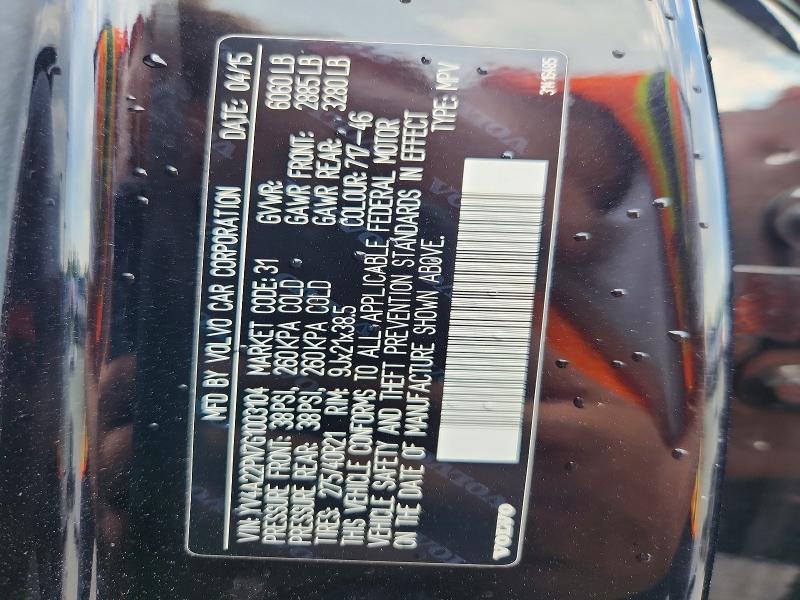 Photo 14 from auction – 2016 VOLVO XC90 with VIN YV4A22PN7G1003104