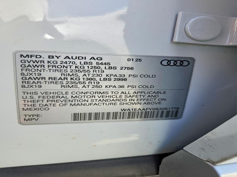 Photo 14 from auction – 2025 AUDI Q5 with VIN WA1EAAFY0S2051778