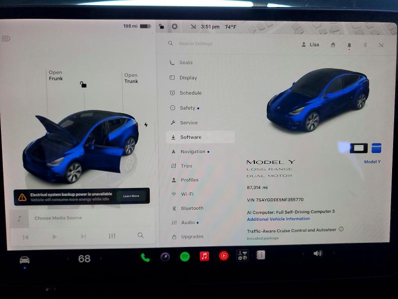 Photo 9 from auction – 2022 TESLA MODEL Y with VIN 7SAYGDEE5NF355770