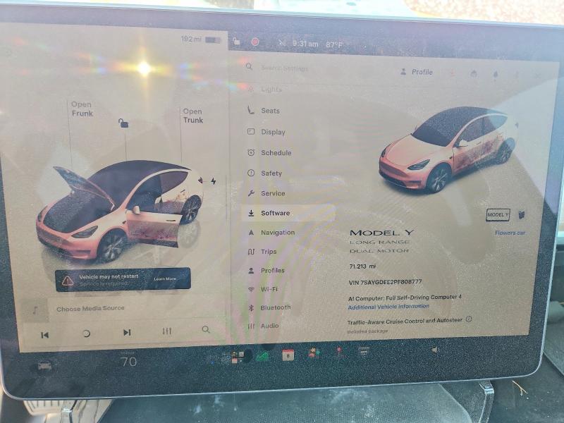 Photo 9 from auction – 2023 TESLA MODEL Y with VIN 7SAYGDEE2PF808777