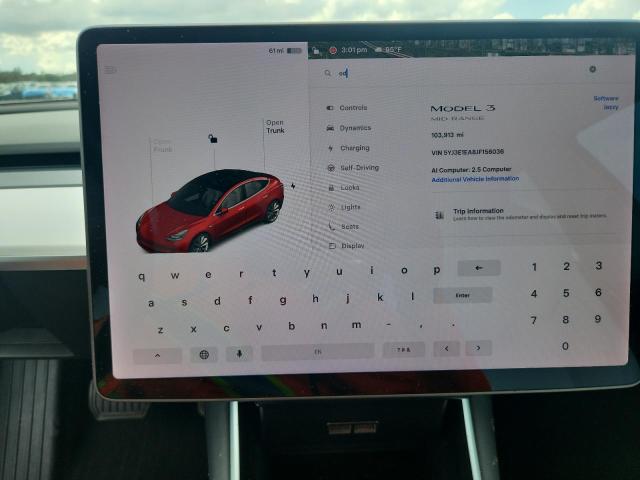 Photo 9 from auction – 2018 TESLA MODEL 3 with VIN 5YJ3E1EA8JF156036