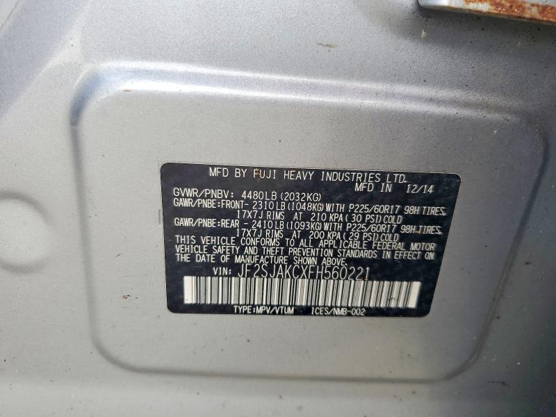 Фото 14 с аукциона – 2015 SUBARU FORESTER с VIN JF2SJAKCXFH560221