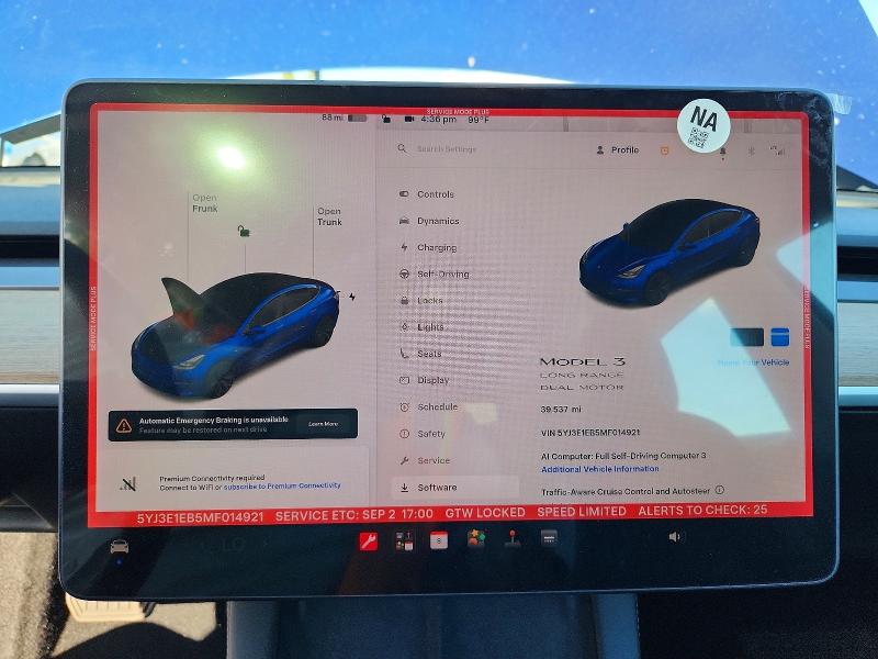 Photo 9 from auction – 2021 TESLA MODEL 3 with VIN 5YJ3E1EB5MF014921