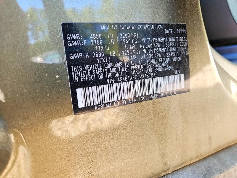 Foto 14 de la subasta – 2021 SUBARU OUTBACK con VIN 4S4BTAFC0M3187876