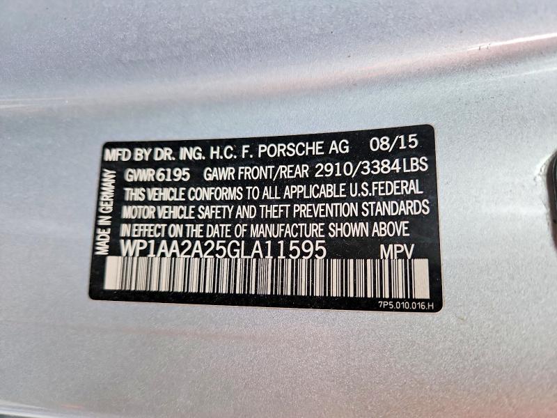 Photo 14 from auction – 2016 PORSCHE CAYENNE with VIN WP1AA2A25GLA11595