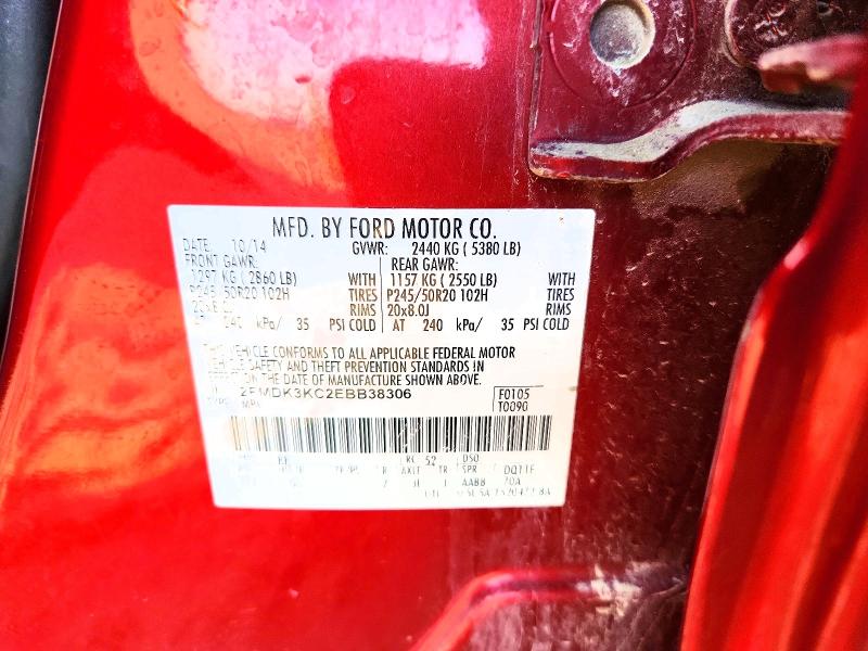 Снимка 14 от търг – 2014 FORD EDGE с VIN 2FMDK3KC2EBB38306