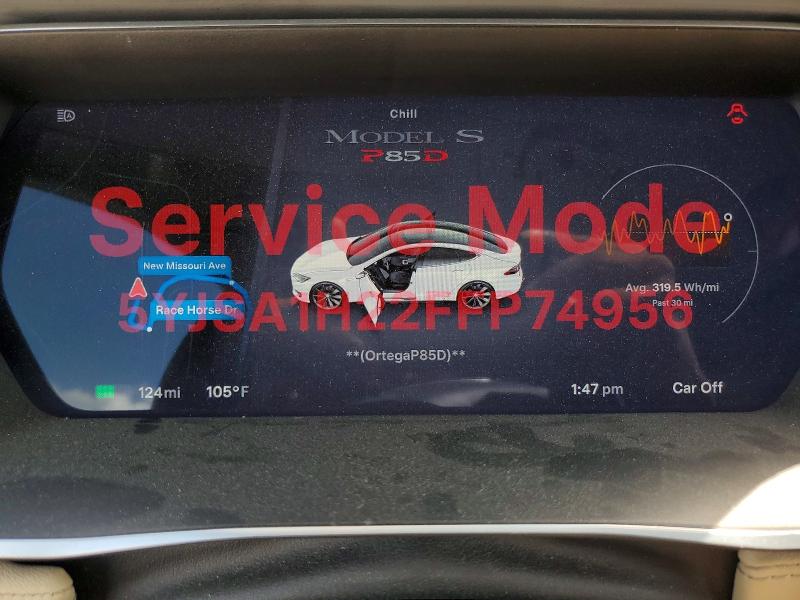 Foto 9 de la subasta – 2015 TESLA MODEL S con VIN 5YJSA1H22FFP74956