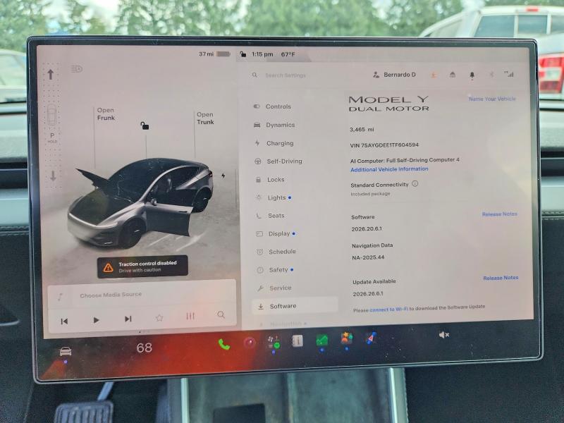 Foto 9 de la subasta – 2026 TESLA MODEL Y con VIN 7SAYGDEE1TF604594