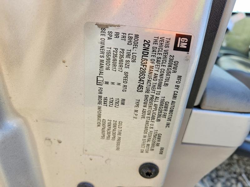 Zdjęcie 14 z aukcji – 2008 CHEVROLET EQUINOX z VIN 2CNDL63F286347453