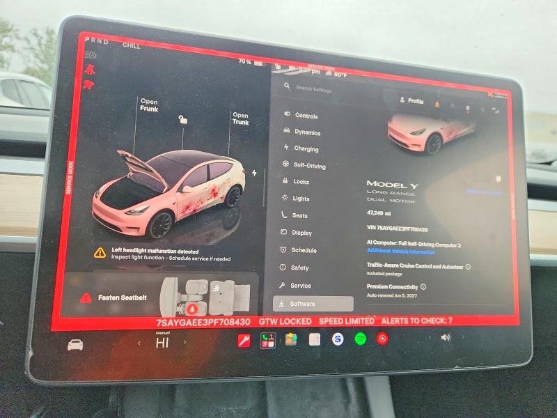 صورة رقم 9 من المزاد - 2023 TESLA MODEL Y مع VIN 7SAYGAEE3PF708430