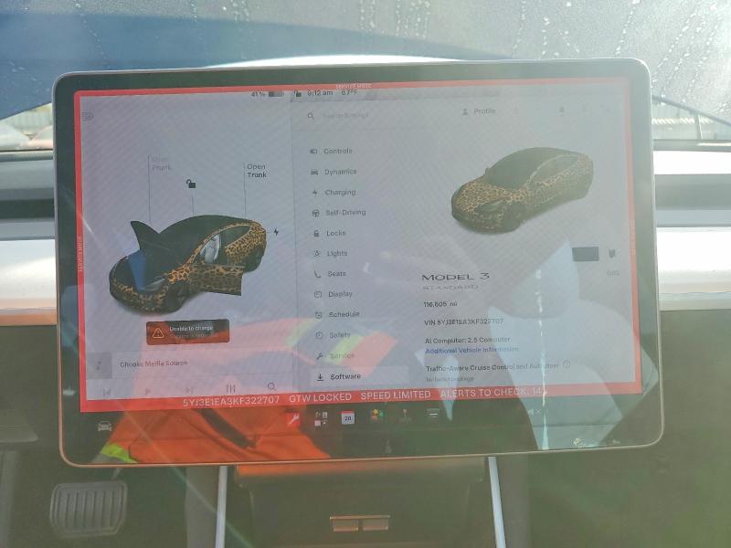 Photo 9 from auction – 2019 TESLA MODEL 3 with VIN 5YJ3E1EA3KF322707