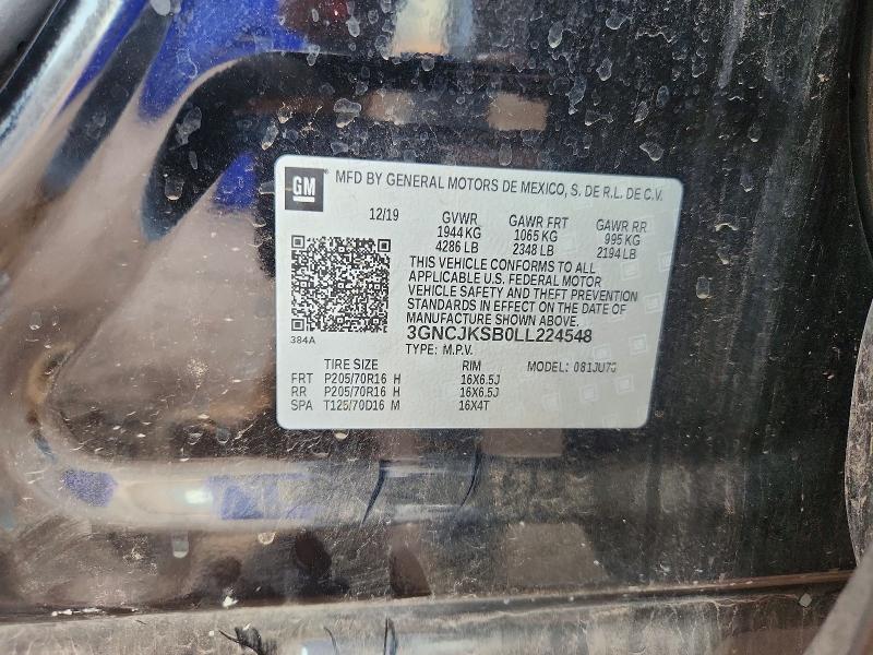 Снимка 14 от търг – 2020 CHEVROLET TRAX с VIN 3GNCJKSB0LL224548