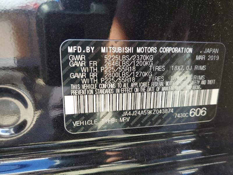 Photo 14 from auction – 2019 MITSUBISHI OUTLANDER with VIN JA4J24A59KZ043874
