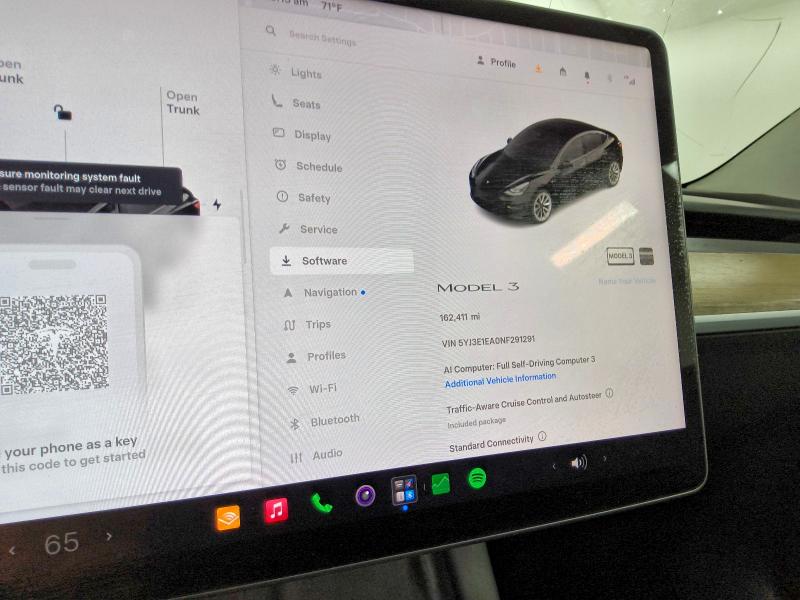 Photo 9 from auction – 2022 TESLA MODEL 3 with VIN 5YJ3E1EA0NF291291