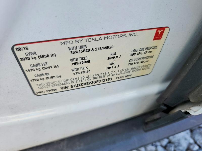 صورة رقم 14 من المزاد - 2016 TESLA MODEL X مع VIN 5YJXCBE22GF013193