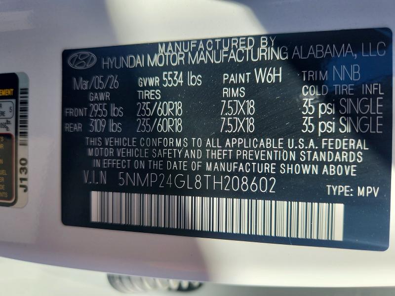 Photo 14 from auction – 2026 HYUNDAI SANTA FE with VIN 5NMP24GL8TH208602