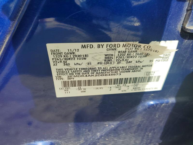 Фото 14 с аукциона – 2013 FORD EDGE с VIN 2FMDK4AK2DBB45673