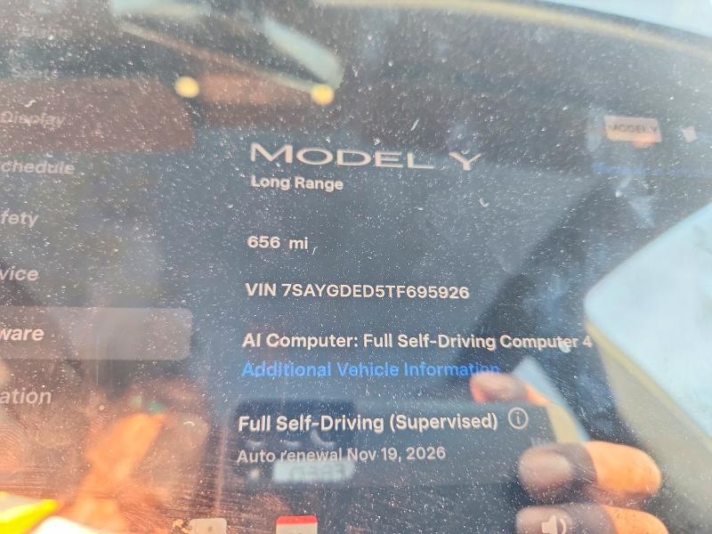 Photo 9 from auction – 2026 TESLA MODEL Y with VIN 7SAYGDED5TF695926