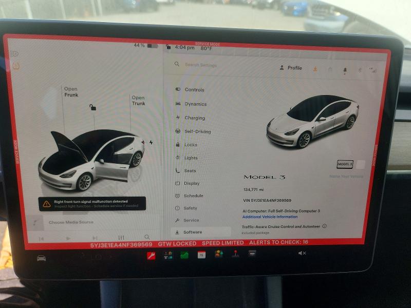 صورة رقم 9 من المزاد - 2022 TESLA MODEL 3 مع VIN 5YJ3E1EA4NF369569