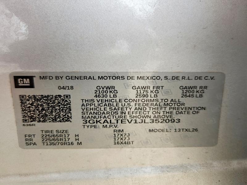Photo 14 from auction – 2018 GMC TERRAIN with VIN 3GKALTEV1JL352093