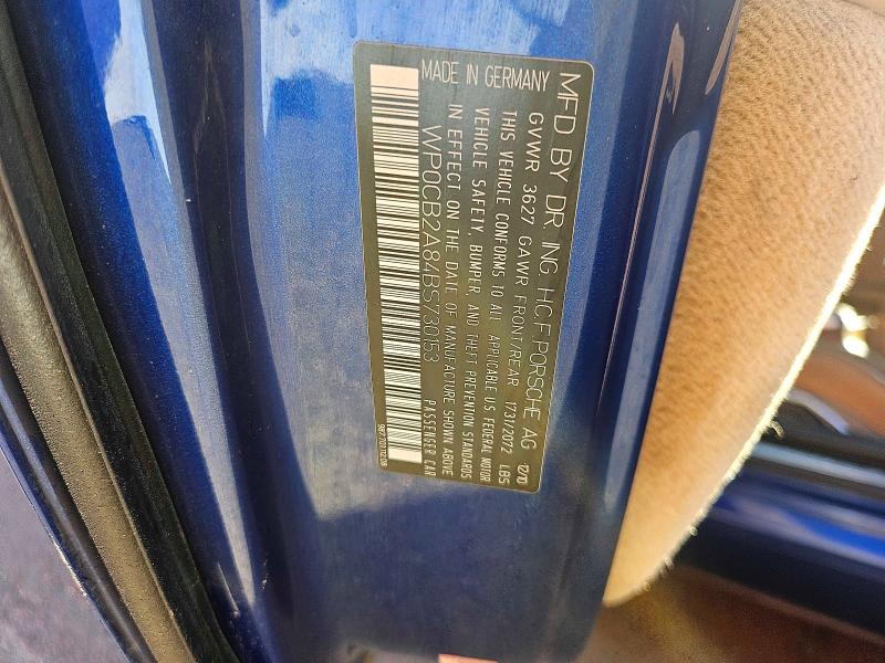 Photo 10 from auction – 2011 PORSCHE BOXSTER with VIN WP0CB2A84BS730153