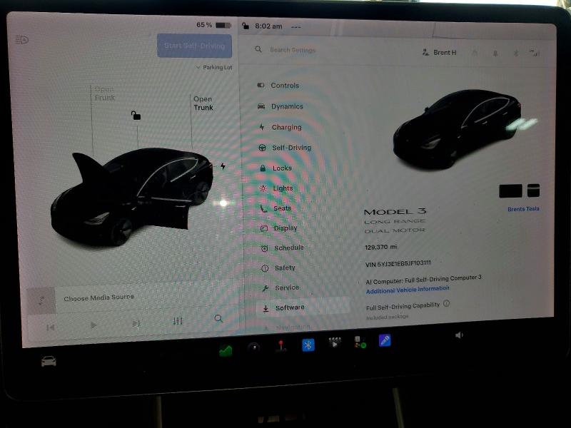 Photo 9 from auction – 2018 TESLA MODEL 3 with VIN 5YJ3E1EB5JF103111