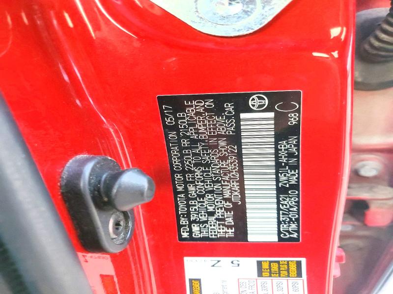 Photo 14 from auction – 2017 TOYOTA PRIUS with VIN JTDKARFU2H3539122