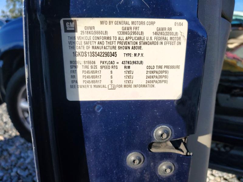 Photo 14 from auction – 2004 GMC ENVOY with VIN 1GKDS13S542290345