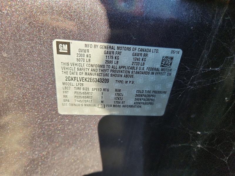 Zdjęcie 14 z aukcji – 2014 GMC TERRAIN z VIN 2GKFLVEK2E6343209