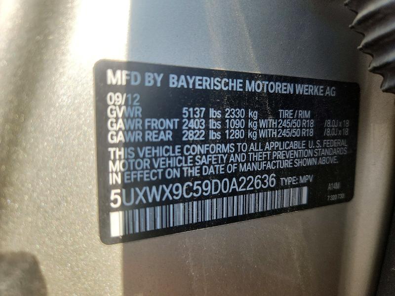 Zdjęcie 14 z aukcji – 2013 BMW X3 z VIN 5UXWX9C59D0A22636