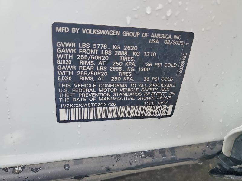 Photo 14 from auction – 2026 VOLKSWAGEN ATLAS CROSS SPORT with VIN 1V2KC2CA5TC203726