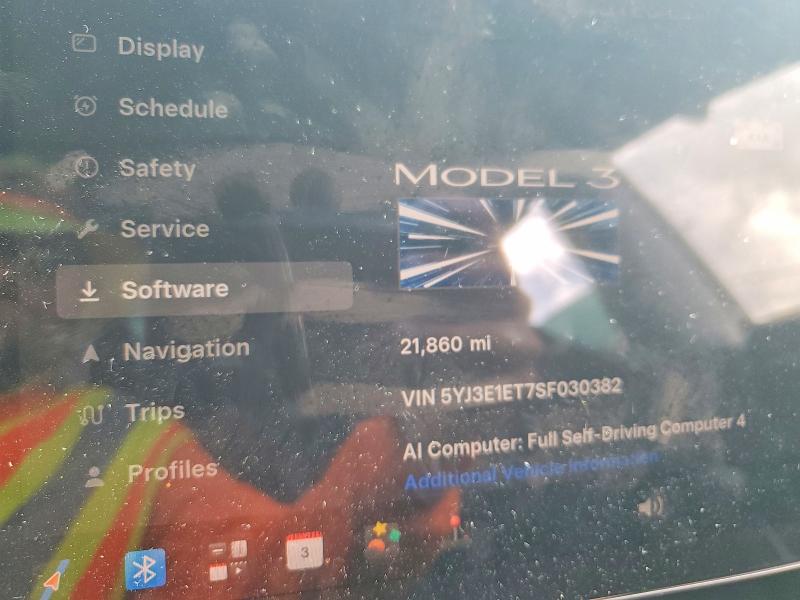 Photo 9 from auction – 2025 TESLA MODEL 3 with VIN 5YJ3E1ET7SF030382
