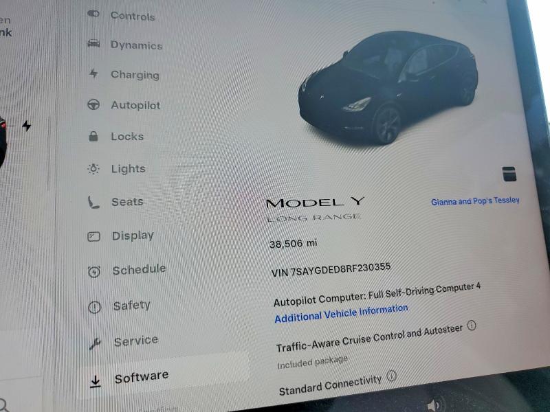 Photo 9 from auction – 2024 TESLA MODEL Y with VIN 7SAYGDED8RF230355