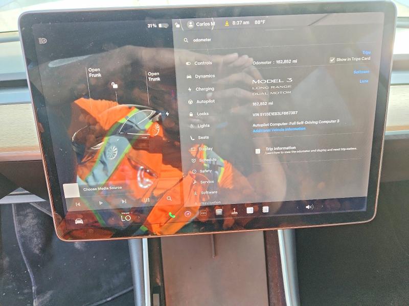 صورة رقم 9 من المزاد - 2020 TESLA MODEL 3 مع VIN 5YJ3E1EB3LF667357