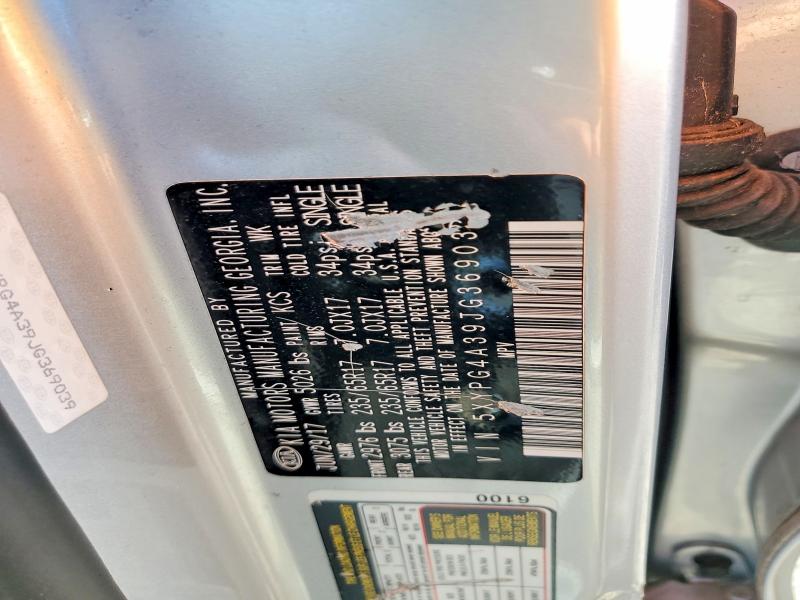 Photo 14 from auction – 2018 KIA SORENTO with VIN 5XYPG4A39JG369039