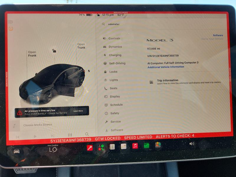 Photo 9 from auction – 2022 TESLA MODEL 3 with VIN 5YJ3E1EA9NF368739