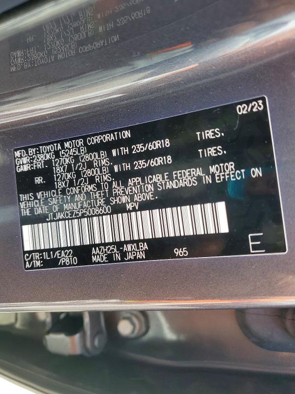 Photo 14 from auction – 2023 LEXUS NX with VIN JTJAKCEZ5P5008600